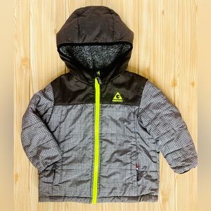 Gerry 2T Zip up toddler Fleece Jacket Gray Neon